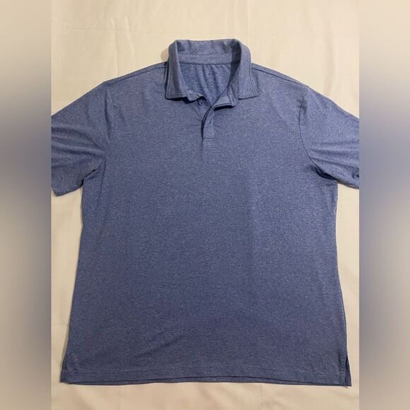 01. Algo Men's Blue Performance Short Sleeve Polo Shirt Size 2XL - Picture 1 of 4